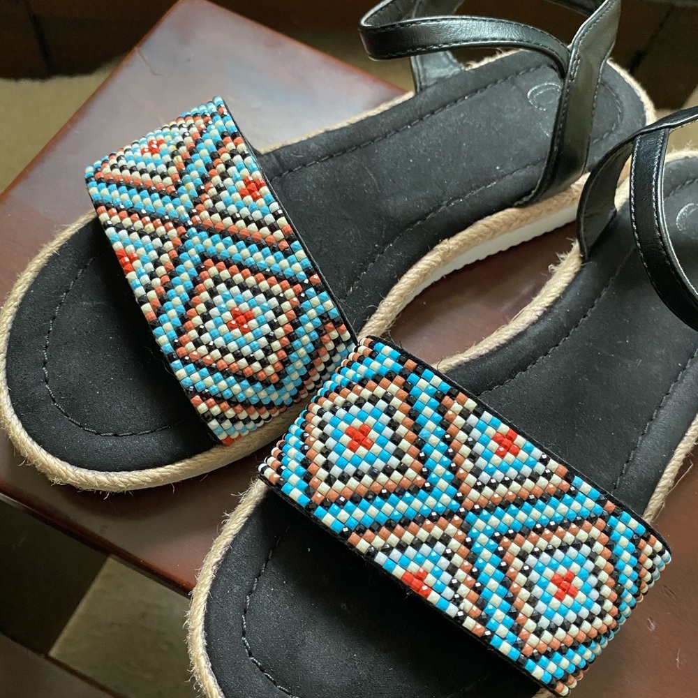 Women’s Black Spice Platform Sparkling Sandals